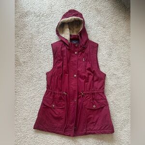 Zip/Button vest with furry inside